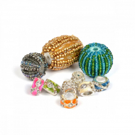 Бусины TESORO со стразами и бисером арт.TS.PN цв.ассорти уп.10шт