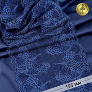 Кружево-стрейч KRUZHEVO арт.TBY.30211 шир.195мм цв.голландский голубой уп.25м