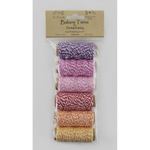 62155_Шнуры Bakers Twine на катушках в наборе, 2 х 2 нити, 1мм, 6 катушек