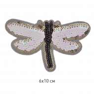 Термоаппликации арт.TBY-2186 Стрекоза с пайетками 6х10см, уп.10шт