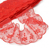 Кружево капрон KRUZHEVO арт.TBY 30011 шир.65мм цв.026 красный уп.13,7м