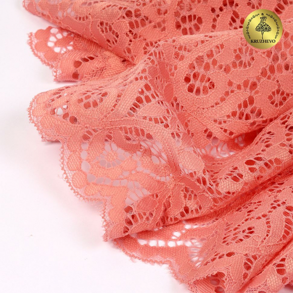 Кружево-стрейч KRUZHEVO арт.TBY.L1672 шир.180мм цв.154 розовый персик уп.25м