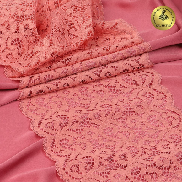 Кружево-стрейч KRUZHEVO арт.TBY.L1672 шир.180мм цв.154 розовый персик уп.25м