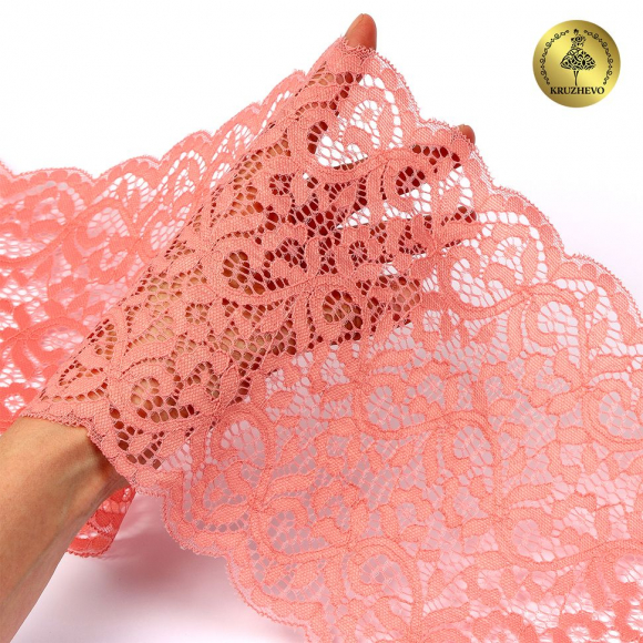 Кружево-стрейч KRUZHEVO арт.TBY.L1672 шир.180мм цв.154 розовый персик уп.25м