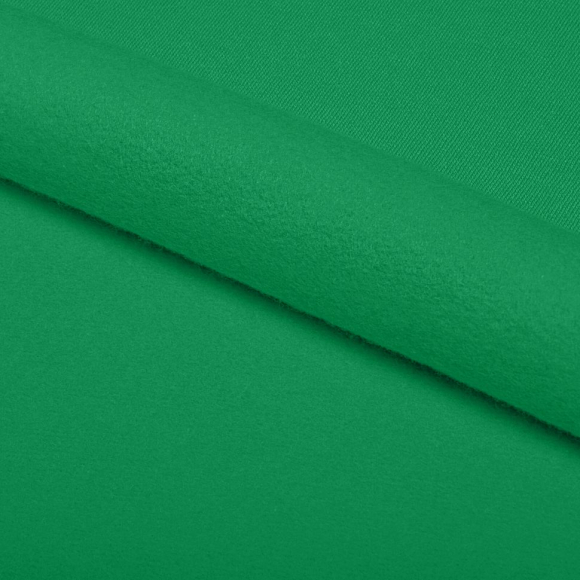 Ткань трикотаж Футер 2х нитка начес с лайкрой 190г опененд 100+100см киви 17-6030 уп.6м