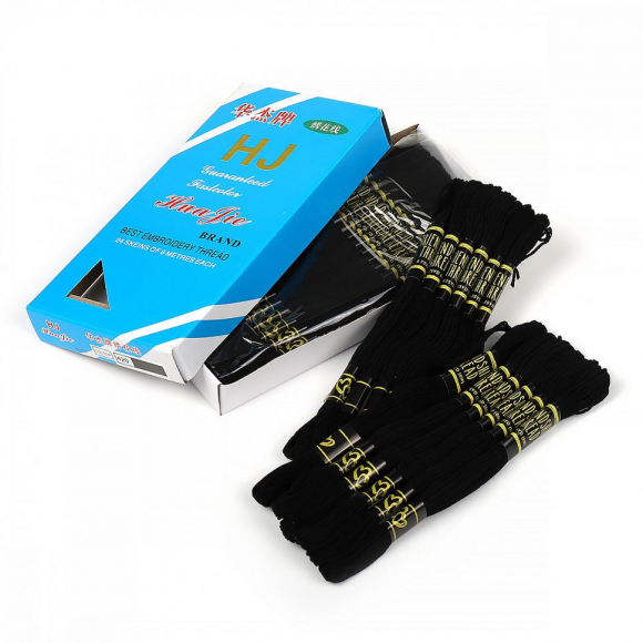 Нитки мулине  арт.ТВ (100% хлопок) 24х8м цв.черный