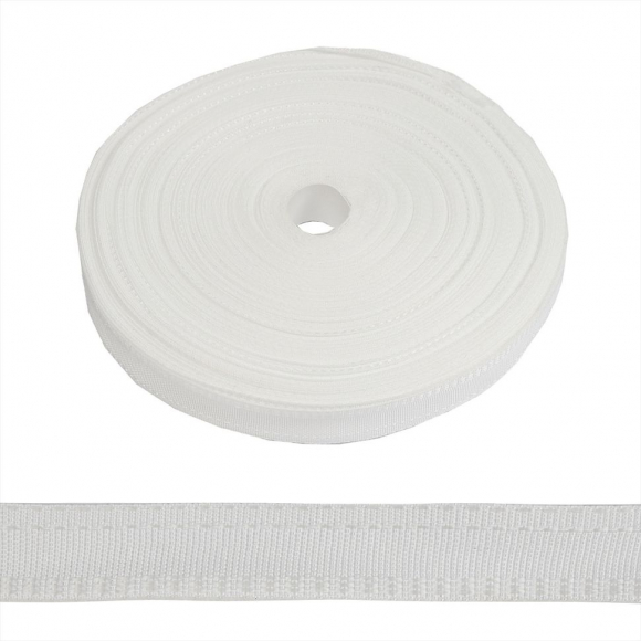 Тесьма брючная (полиэфирная) двухсторонняя арт.4316 шир.15мм цв.белый уп.50м А