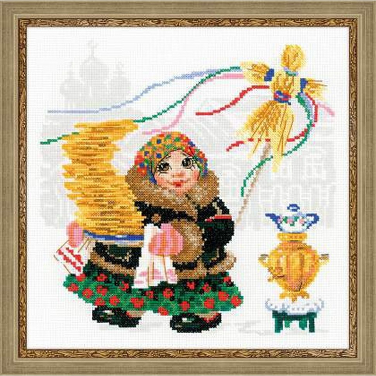 Набор для вышивания РИОЛИС арт.1518АС Масленица. Блины 25х25 см