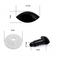 Носик 1,35х0,6см с фиксатором №2 арт.НК.11376 уп.50шт