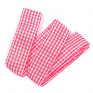Лента тканевая с рисунком Клетка арт.TBY.LDTK2401 шир.25мм цв.розовый/белый уп.20м