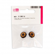 19474_Глазки пластиковые на ножке для совы, цвет янтарный, диаметр 14 мм