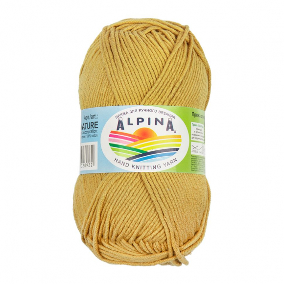 Пряжа ALPINA NATURE (100% хлопок) 10х50г/105м цв.005 горчичный