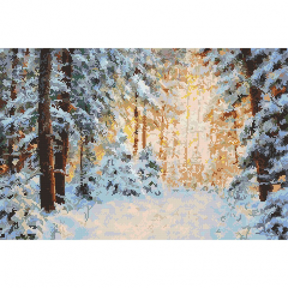 Картина стразами "Заснеженный лес"