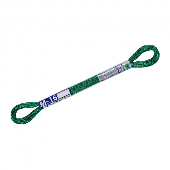 Нитки для вышивания Gamma мулине NM металлик 100% полиэстер 12 x 8 м цв.М-16 изумрудный