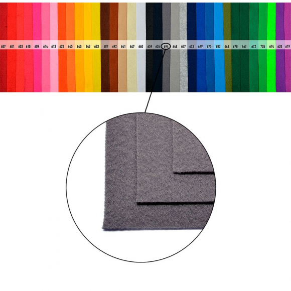 Фетр листовой мягкий Magic 4 Hobby 1мм 20х30см арт.FLT-S1 уп.10 листов цв.694 серый Фетр листовой мягкий Magic 4 Hobby 1мм 20х30см арт.FLT-S1 уп.10 листов цв.694 серый