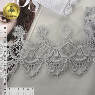 Кружево гипюр KRUZHEVO арт.TR.16GB0194 шир.105мм цв.11 св.серый уп.9м