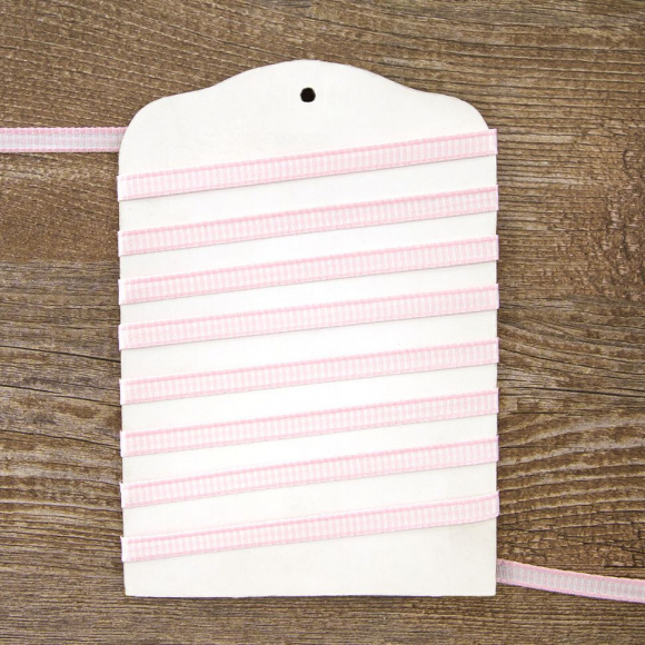 24002_Лента с рисунком клетка SAFISA, 6 мм, 25 м, цвет 05, розовый