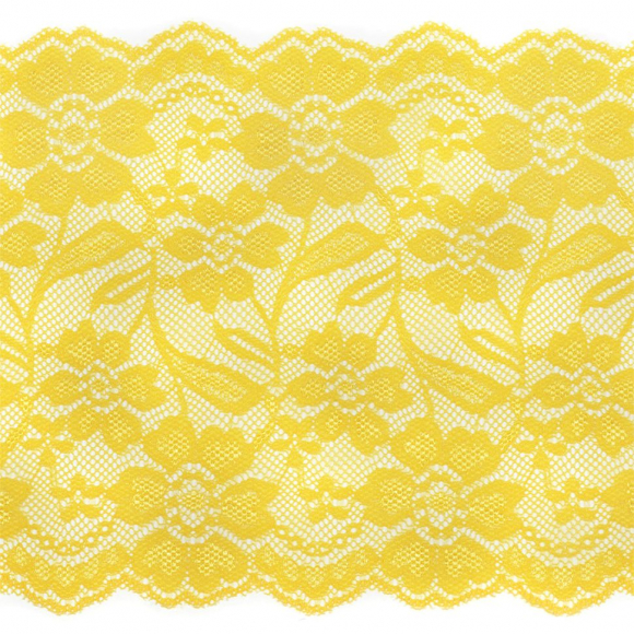 Кружево-стрейч арт.TBY RY08 шир.180мм цв.желтый уп.18,3м