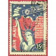 83924_Бумага рисовая мини - формат "Марка - Статуя Свободы"