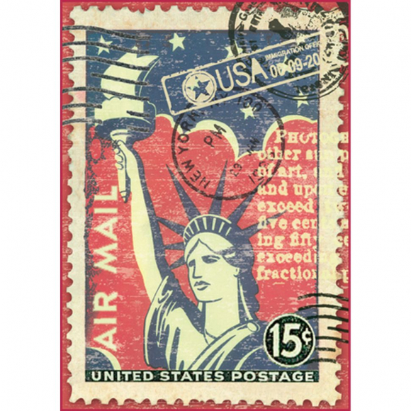 83924_Бумага рисовая мини - формат "Марка - Статуя Свободы"