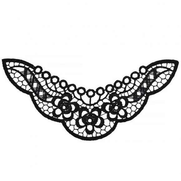 Кружевная вставка арт.TR.1371 220х120мм цв.2 черный уп.10шт