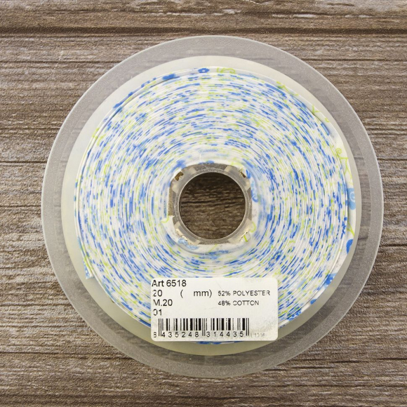 Косая бейка с рисунком SAFISA арт. 6518, 20 мм, 20 м, цвет 01