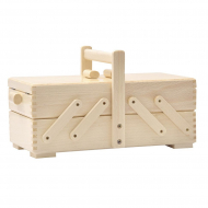 175395_Шкатулка для рукоделия, бук, 2 этажа, светлый