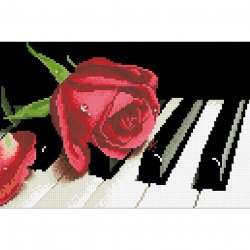 Набор Паутинка для изготовления картины со стразами арт.М245 Роза на рояле 35х20 см