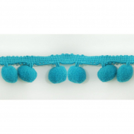 Тесьма с помпонами MATSA цвет ярко-бирюзовый