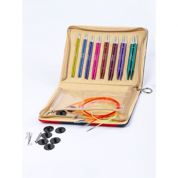 47404 Knit Pro Набор съемных спиц для вязания Deluxe 3,5мм, 4мм, 4,5мм, 5мм, 5,5мм, 6мм, 7мм, 8мм алюминий, 8 видов спиц
