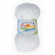 Пряжа ALPINA SATI (100% мерсеризованный хлопок) 10х50г/170м цв.001 белый