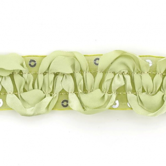 Тесьма с пайетками TBY арт.TH463-1 шир.25мм цв.131 зеленый уп.18,28м Тесьма с пайетками TBY арт.TH463-1 шир.25мм цв.131 зеленый уп.18,28м