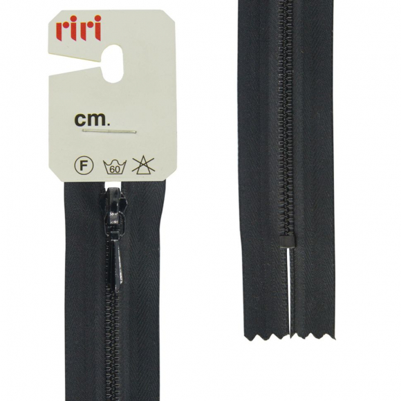 30089_Молния металл крашеная неразъёмная, слайдер Tropf, 3 мм,20 см, цвет 2110, черный