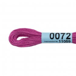 Нитки для вышивания Gamma мулине (0001-0206) 100% хлопок 24 x 8 м цв.0072 св.лиловый