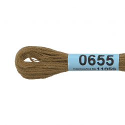 Нитки для вышивания Gamma мулине (0207-0819) 100% хлопок 24 x 8 м цв.0655 т.горчичный