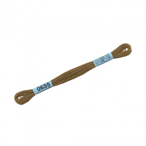 Нитки для вышивания Gamma мулине (0207-0819) 100% хлопок 24 x 8 м цв.0655 т.горчичный