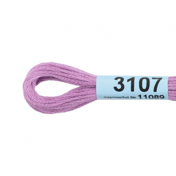 Нитки для вышивания Gamma мулине (3071-3172) 100% хлопок 24 x 8 м цв.3107 сиреневый