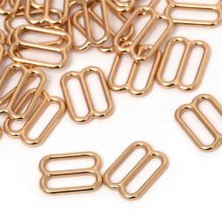 Пряжка регулятор для бюстгальтера металл TBY-810 10мм цв.золото, уп.1000шт