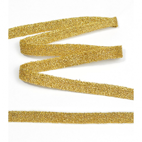 Тесьма TBY трикотажная Лампас KTS1410 шир.10мм цв.золото уп.10м