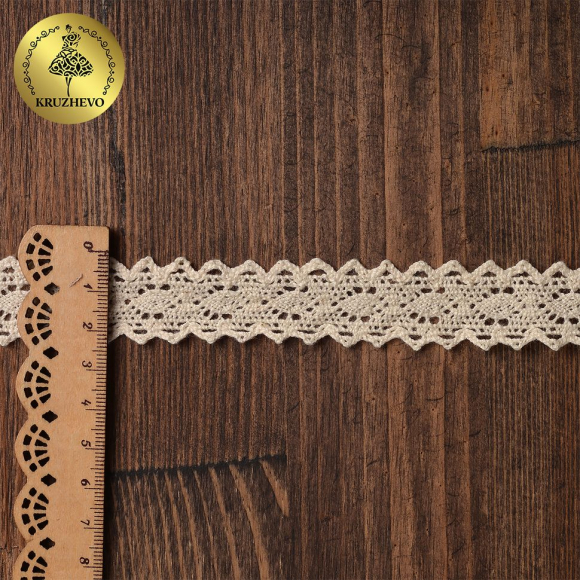 Тесьма вязаная KRUZHEVO 20мм TBY.6375 цв.01 натуральный уп.50м