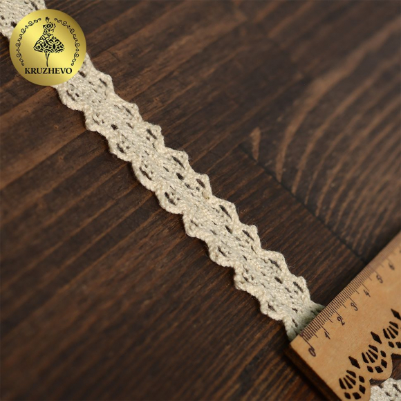 Тесьма вязаная KRUZHEVO 20мм TBY.6375 цв.01 натуральный уп.50м