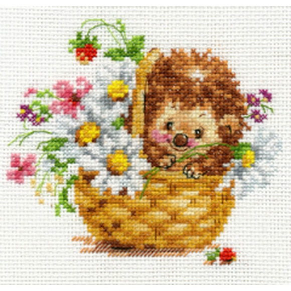Набор для вышивания АЛИСА арт.0-113 Ежик в ромашках 13х11 см