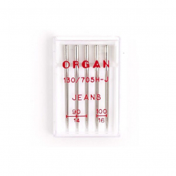 Иглы для бытовых швейных машин ORGAN джинсовые №90-100, уп.5 игл