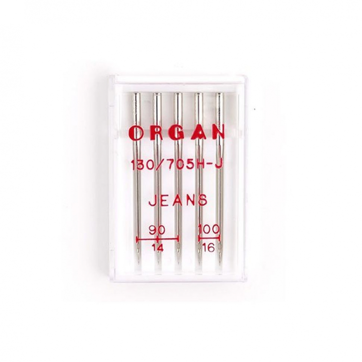 Иглы для бытовых швейных машин ORGAN джинсовые №90-100, уп.5 игл