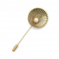 Булавка шляпная металл с жемчужиной арт.TBY.111821 цв.золото уп. 5шт