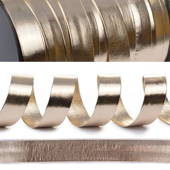 Бейка (иск.кожа) TBY.LBM20.G 20мм цв.золото уп.50м