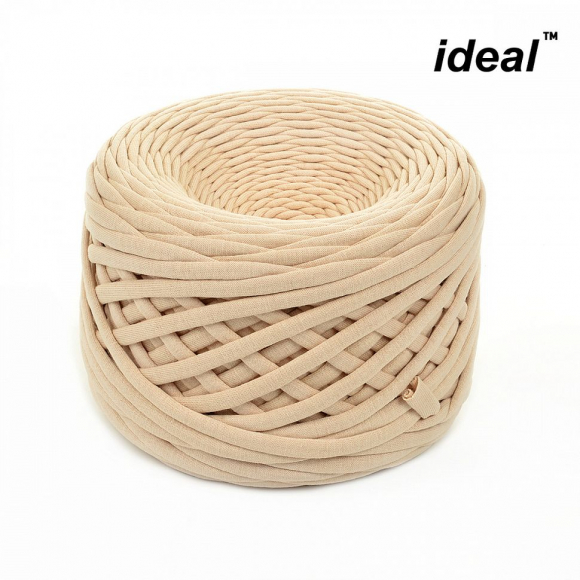 Пряжа Ideal трикотажная лицевая 100м, 350-380 г, ширина 7-9мм цв. какао