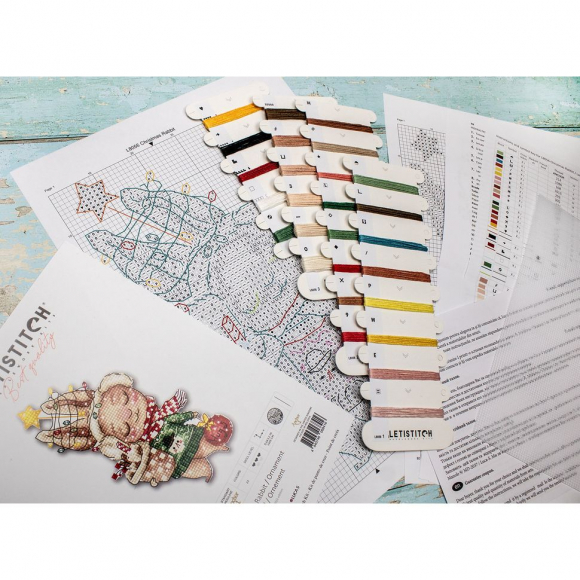 Набор для вышивания LETI арт. L8056 Рождественский Кролик 14х8 см