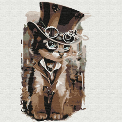 Картины по номерам Molly арт.KHM0050 Мистер Кот (25 цветов) 30х30 см
