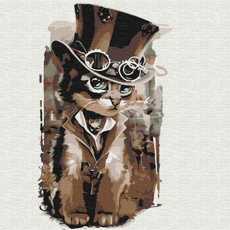 Картины по номерам Molly арт.KHM0050 Мистер Кот (25 цветов) 30х30 см